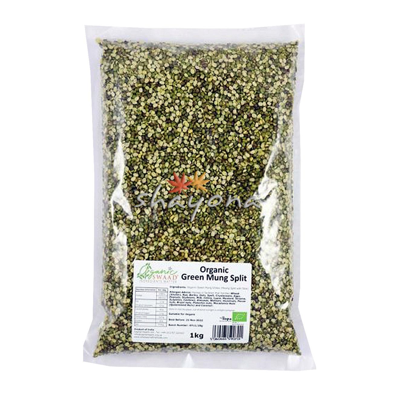 Organic Swaad Organic Green Mung Split - Shayona UK