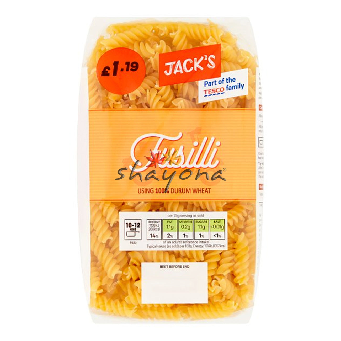 Jack's Fusilli Pasta – Shayona UK