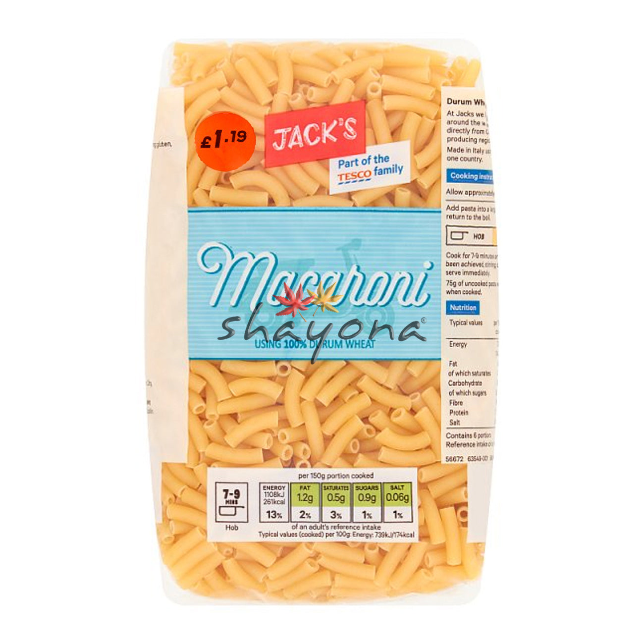 Jack's Macaroni Pasta – Shayona UK