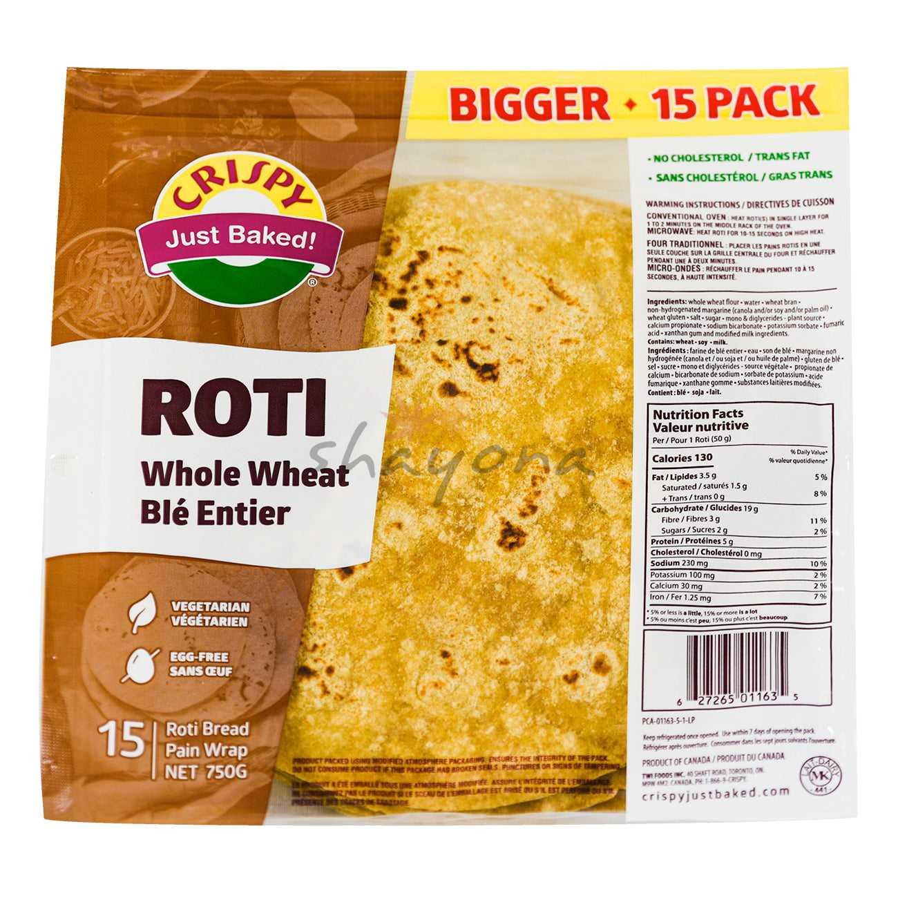 Crispy Just Baked Roti - Whole Wheat – Shayona UK