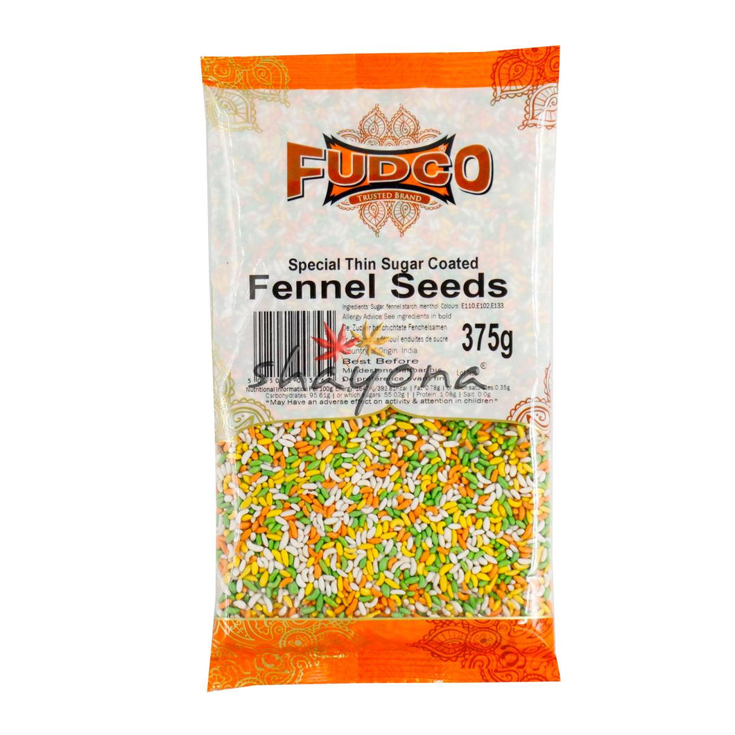 Fudco Sugar Coated Fennel Seeds Thin - Shayona UK