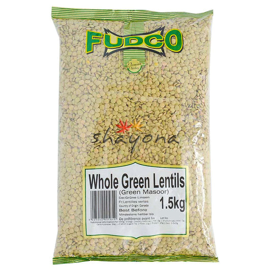 Fudco Whole Green Lentils (Masoor) - Shayona UK