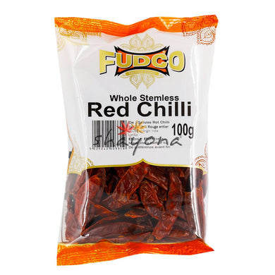 Fudco Whole Stemless Red Chillies - Shayona UK